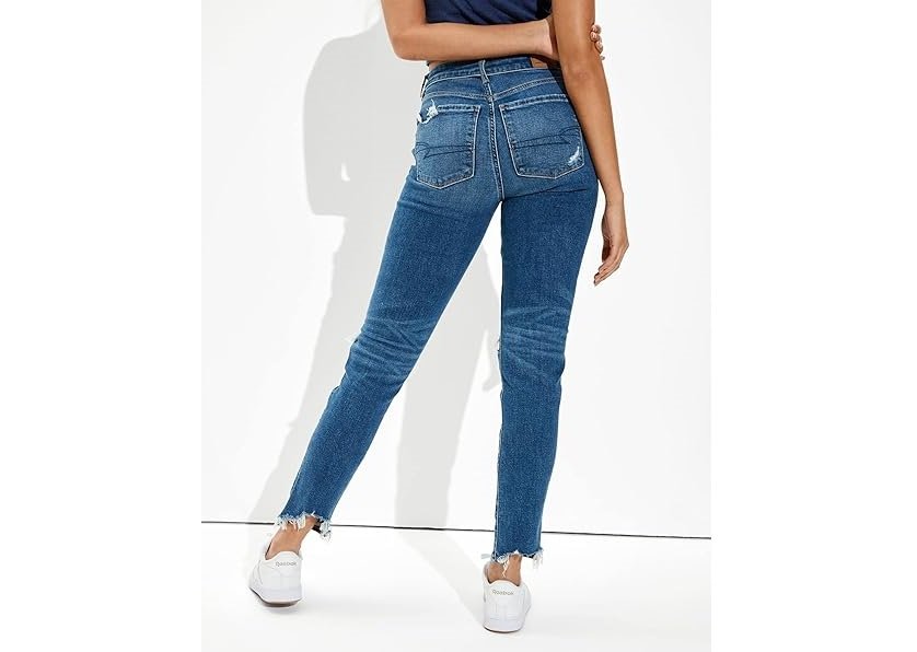 بنطلون جينز ضيق بخصر مرتفع